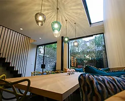 large home seating area with designer cushions