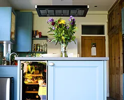 flower vase on kitchen counter