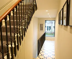 home atrium with Victorian tiled flooring